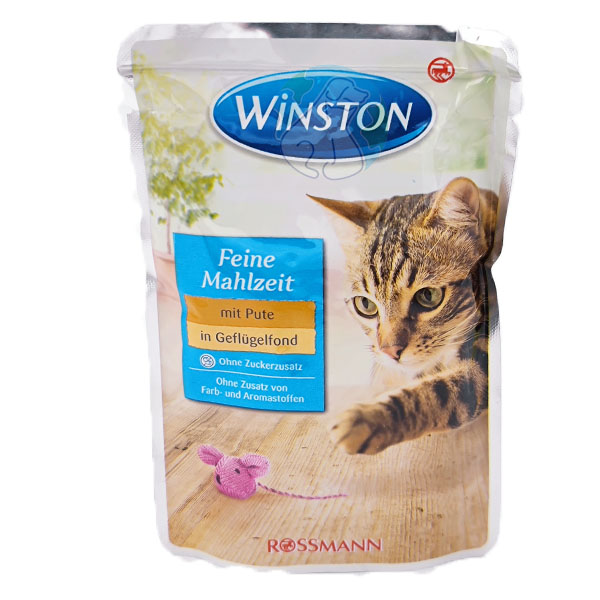 پوچ گربه ی بالغ 100گرمی بوقلمون و مرغ Winston